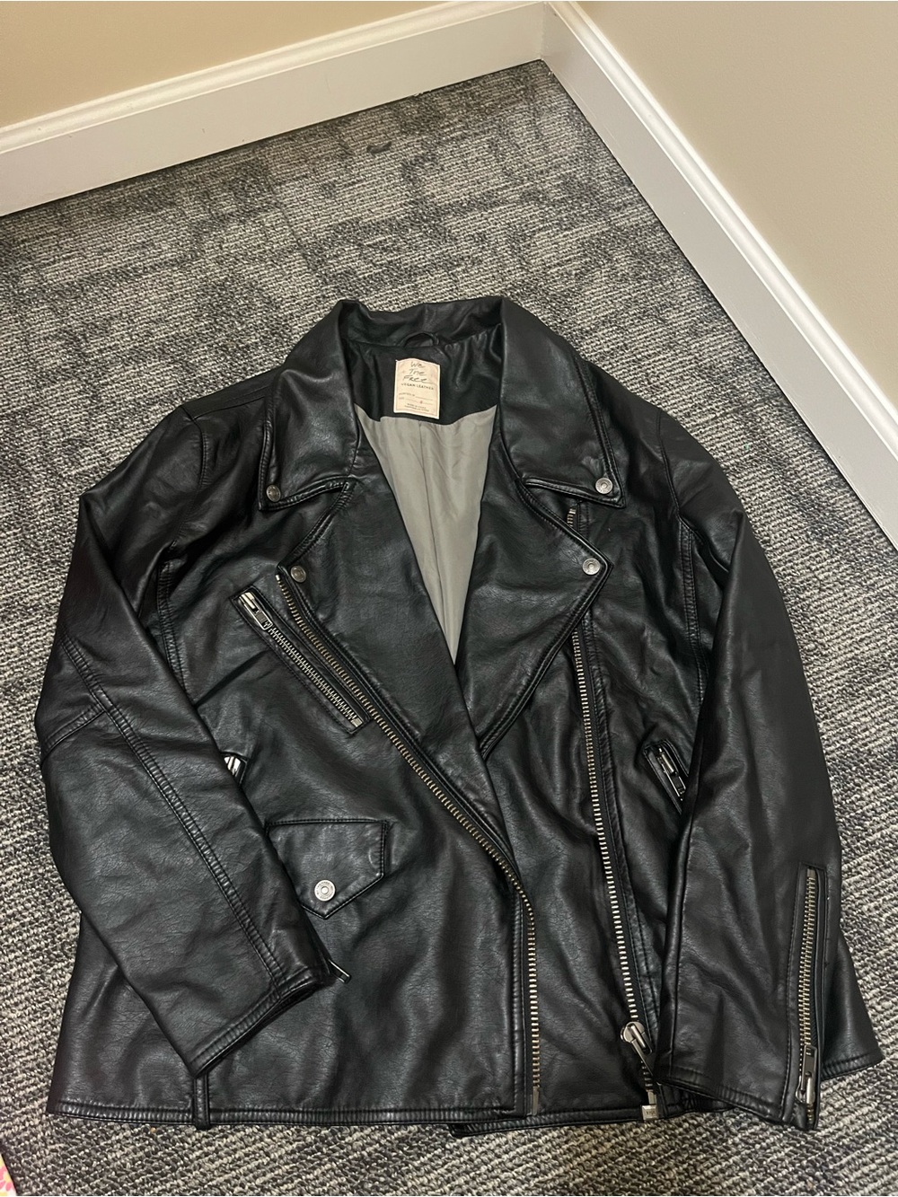 We The Free Black vegan leather Jacket